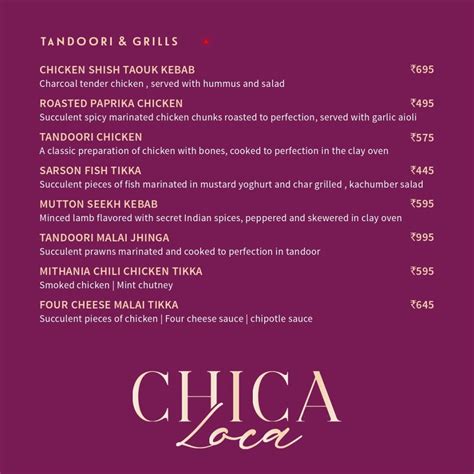 Menu of Chica Loca By Sunny Leone, Sector 129,。